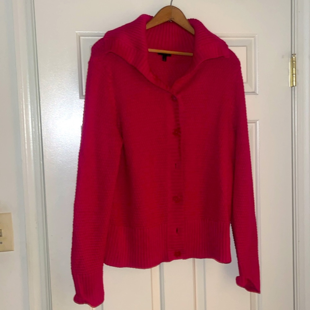 Talbots Hot Pink cardigan sweater